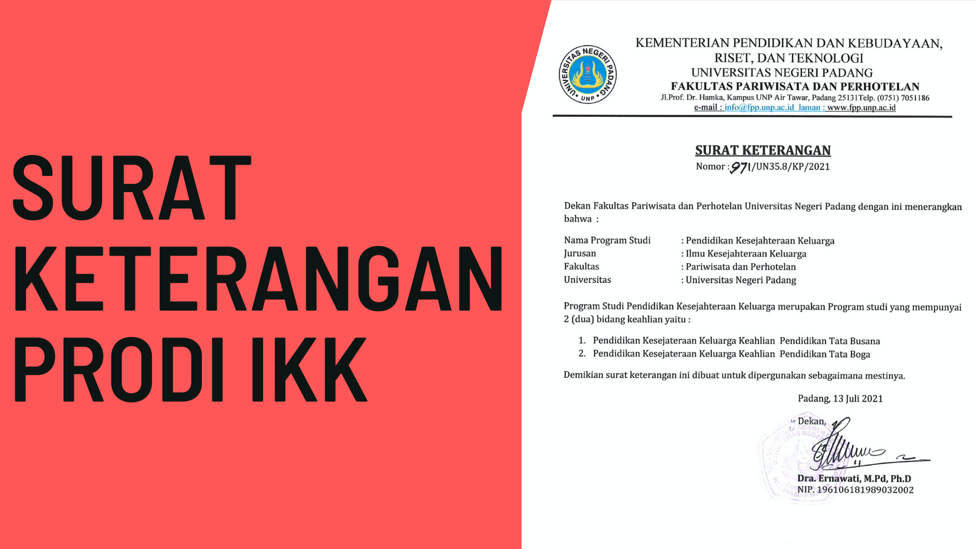 Read more about the article Surat Keterangan Prodi IKK