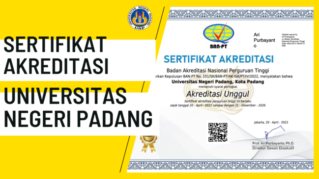 Read more about the article SERTIFIKAT AKREDITASI Universitas Negeri Padang “Akreditasi Unggul”